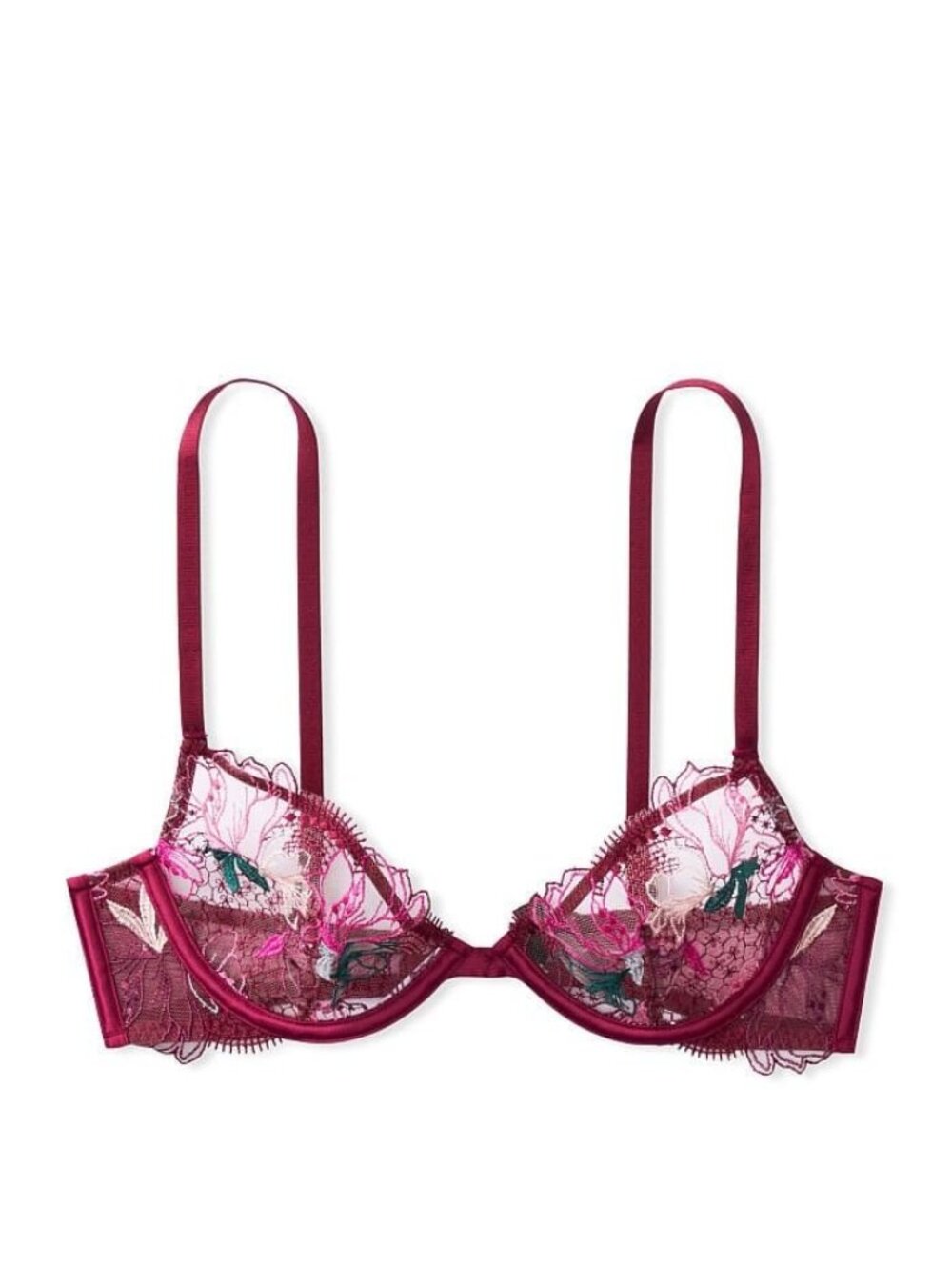New! Victoria’s Secret Very Sexy Embroidered Low Cut Demi Bra 36DD 50185